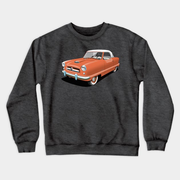 nash metropolitan in coral Crewneck Sweatshirt by candcretro